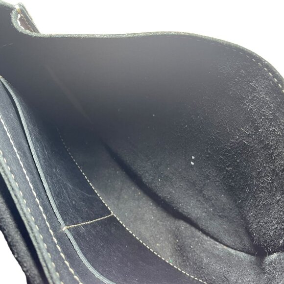 VTG Black Leather Fossil Turnlock Satchel - Picture 13 of 16